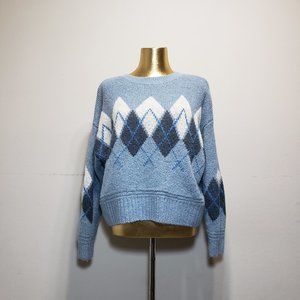 H&M Blue Argyle Sweater